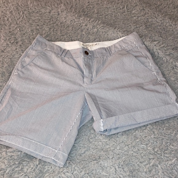 Navy Blue & white pin stripe shorts - Picture 4 of 10